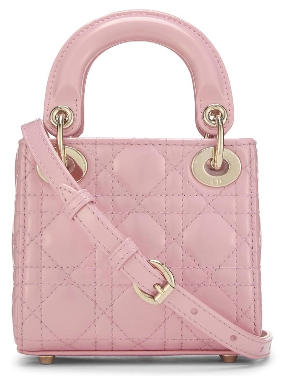Dior Baby Pink Mini Lady Tote with Gold Hardware - Picture 7 of 12